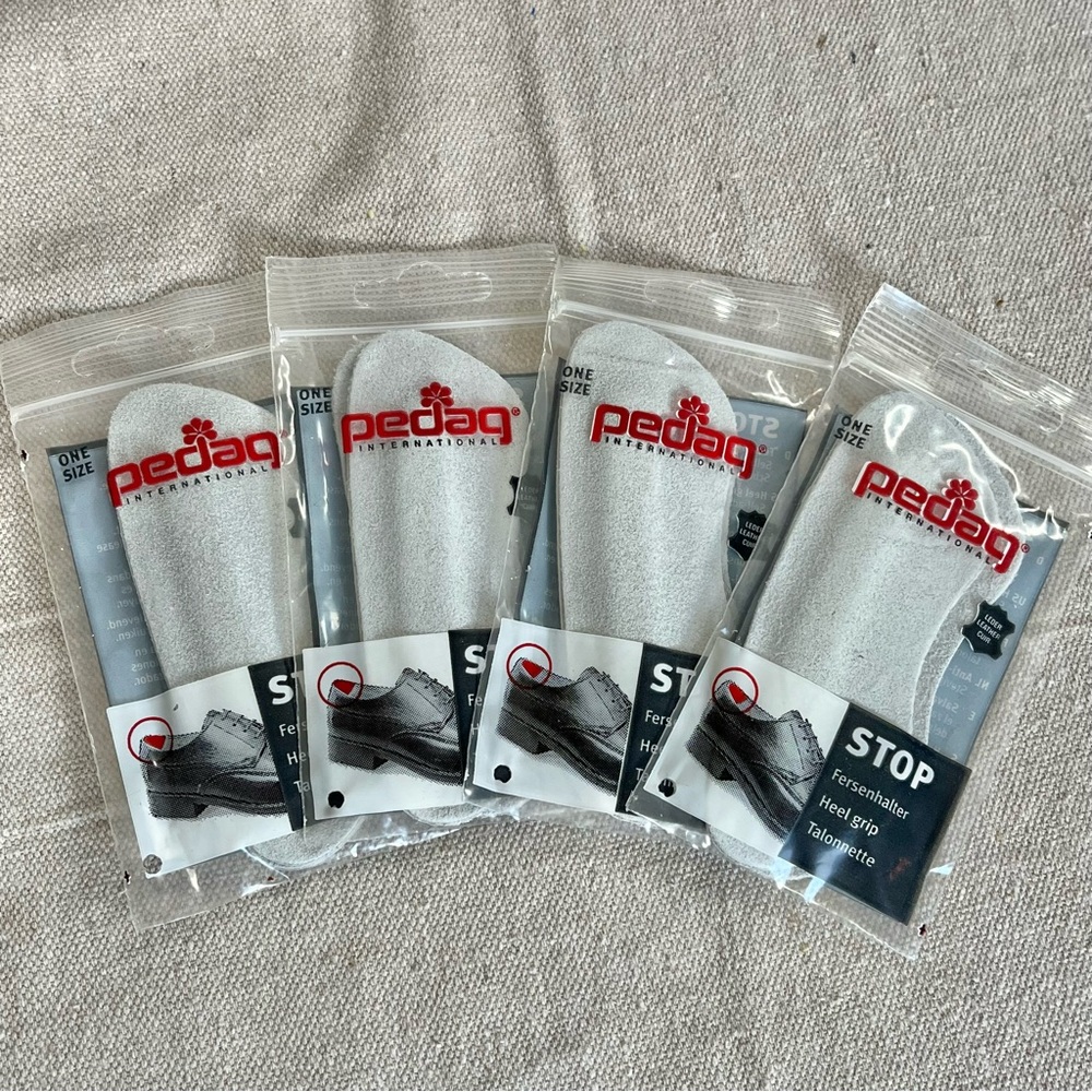 NWOT pedag Bundle of Four Pairs Leather Self-Adhesive Stop Heel Grip